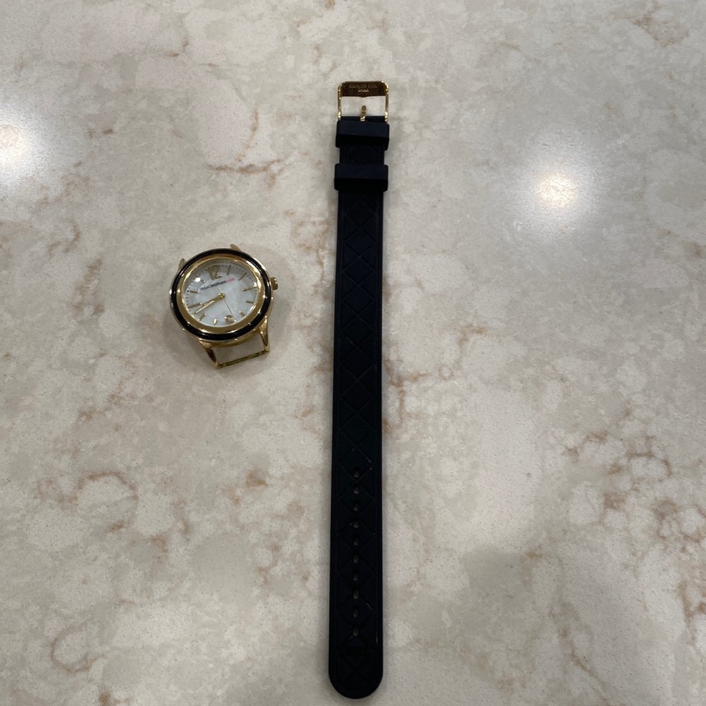 Isaac Mizrahi Live! Analog watch with black silicone watch band